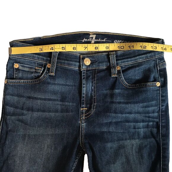 7 For All Mankind Gwenevere Blue Dark Denim Skinny Jeans Stretch BOHO Sz 26 SFAM - Picture 8 of 11